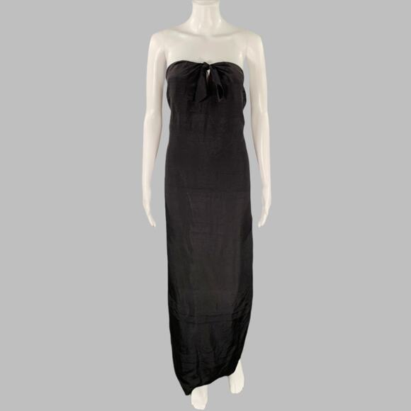 PROENZA SCHOULER Size 6 Black Silk Strapless Knot Dress - Picture 1 of 6